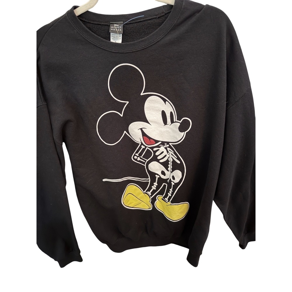 Disney Mickey‎ Mouse Skeleton Sweatshirt Mens Large Black